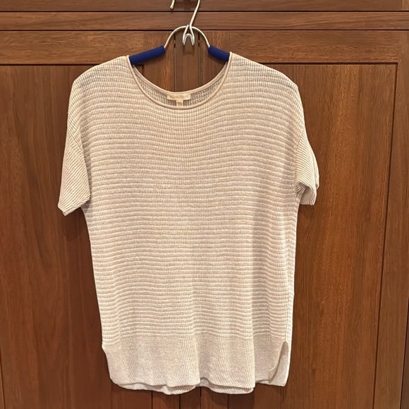 EUC Eileen Fisher linen Short Sleeve Knit Top oversized XS to S - Picture 1 of 9